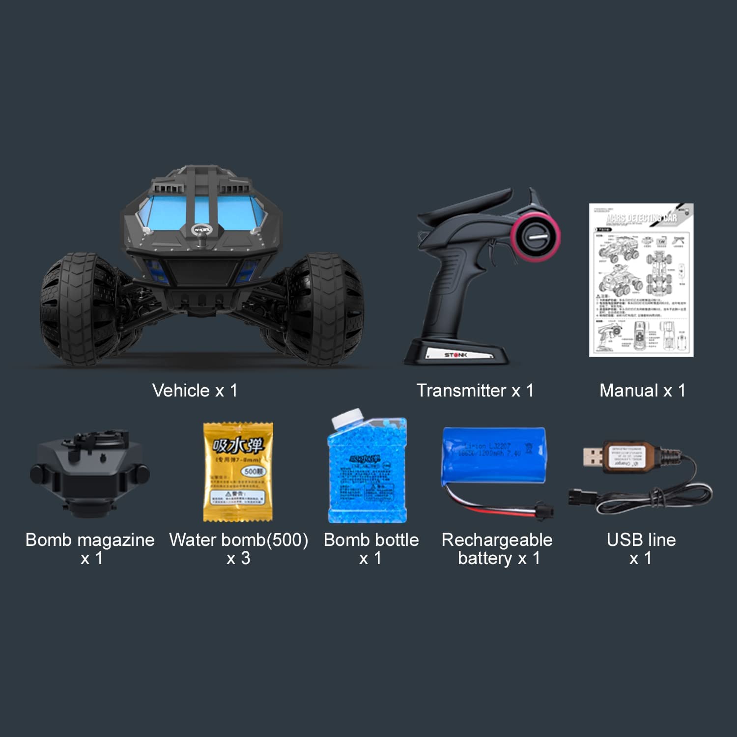 RACENT RC Crawler 1:12 15kmh Off Road Monster Trucks(Grey)-EXHOBBY LIMITED.