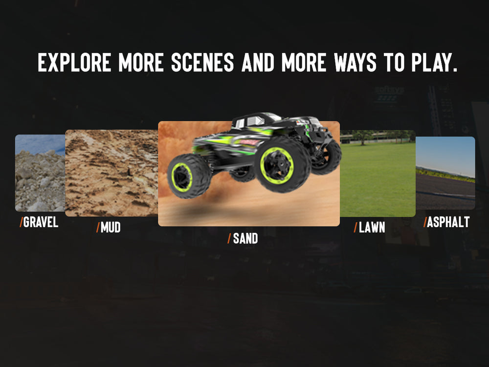 VOLANTEXRCリモートコントロールカー4WDオフロードRCモンスタートラック1:16スケール30MPH高速オールテレーンRC車両（子供または大人用）（785-5）（緑）