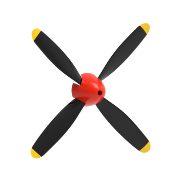 Propeller Full Set for RC Airplane P51 Mustang V2 (Red)-EXHOBBY LIMITED.