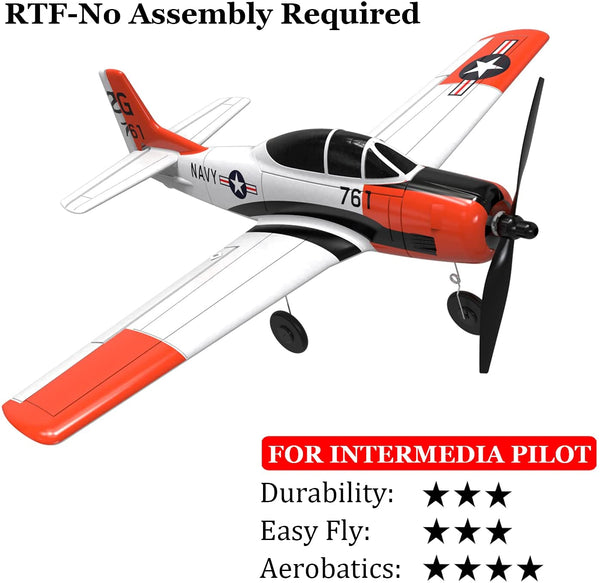 VOLANTEXRC T-28 Trojan 4CH Airplane with Xpilot Stabilizer - One-key Aerobatic RTF 761-9