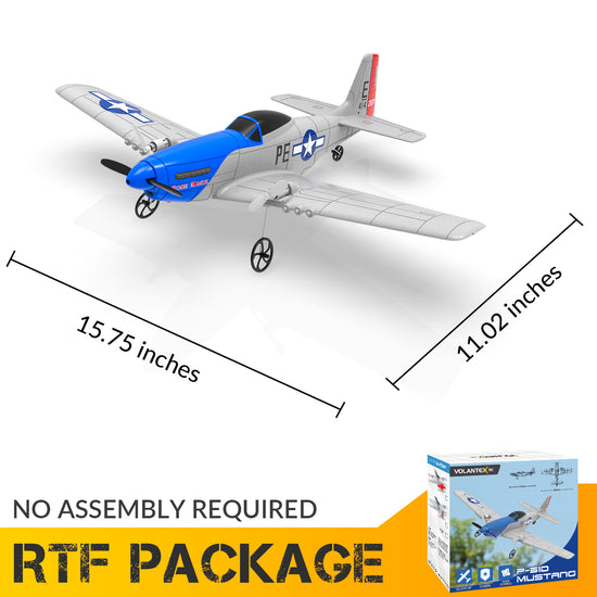 VOLANTEXRC P51D Mustang 2 Channels RC Beginner Airplane with Gyro Stabilizer Easy Fly-EXHOBBY LIMITED.