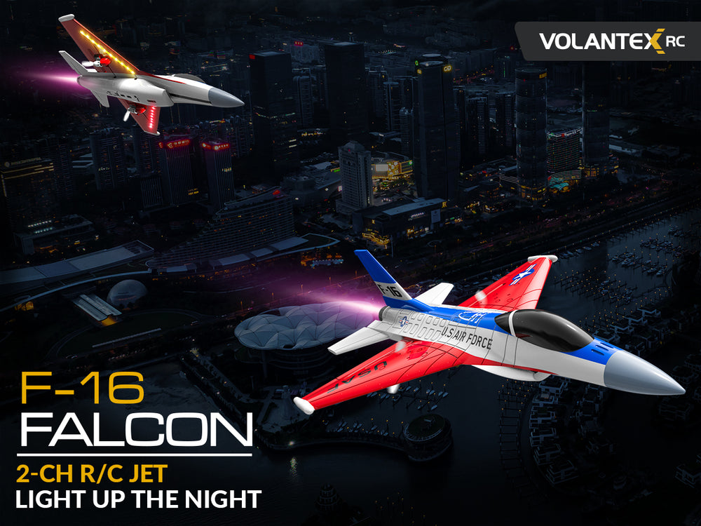 VOLANTEXRC F-16 ファイティング ファルコン RC ジェット - 40 分の飛行、Xpilot &  カーボンファイバー RTF