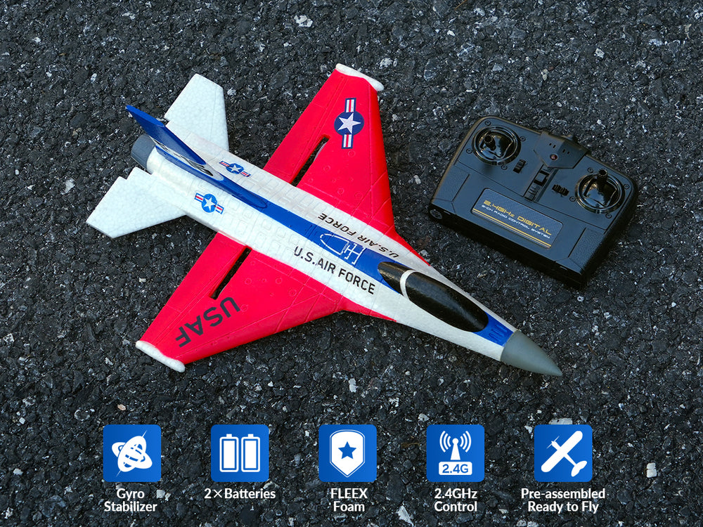 VOLANTEXRC F-16 ファイティング ファルコン RC ジェット - 40 分の飛行、Xpilot &  カーボンファイバー RTF