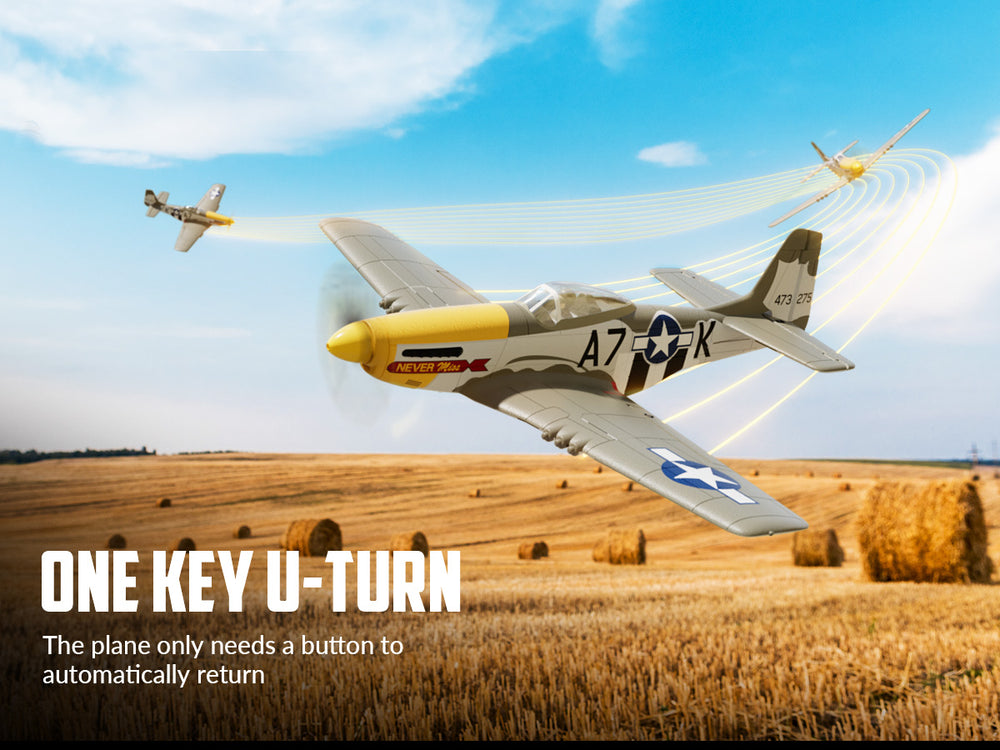 VOLANTEXRC P-51 マスタング ブラシレス RC 飛行機 500mm RTF ジャイロ付き