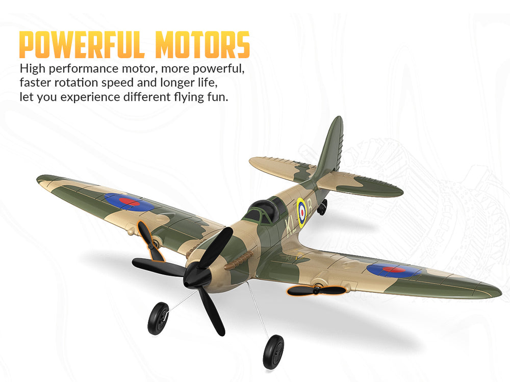 VOLANTEXRC 76205 スピットファイア RC 飛行機 RTF - 400mm 3CH WWII ウォーバード XPilot ジャイロ スタビライザー付き