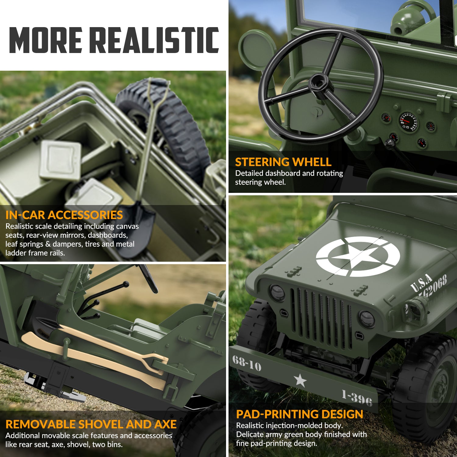 RACENT RC Crawler 1:10 Scale Simulation of a Multi-Purpose Off-Road Car 2.4G 1941 Mb Scaler Willys Jeep-EXHOBBY LIMITED.