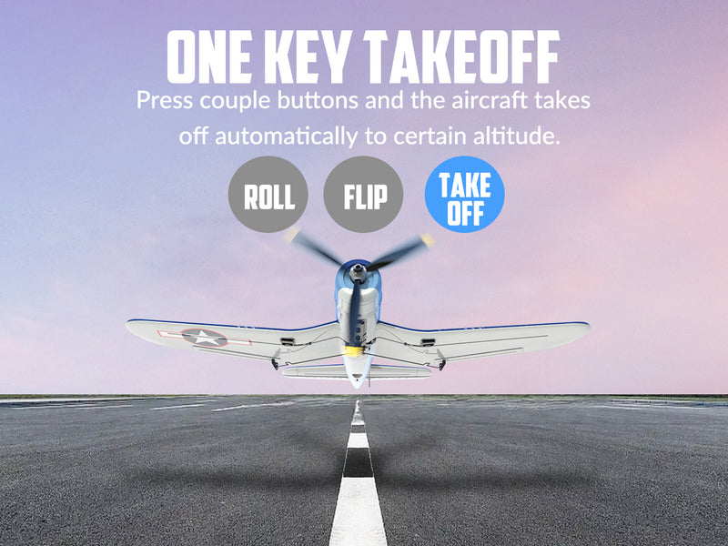 VOLANTEXRC Corsair F4U V2 (RTF) 4CH 400mm ワンキー曲技飛行 (15.7 インチ) 76108