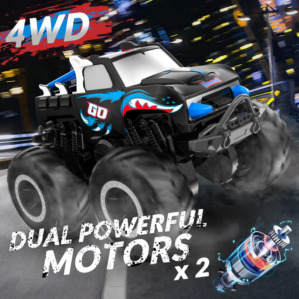 STEMTRON Amphibious Remote Control Car 1:20 All Terrain Off-Road Waterproof RC Monster Truck(Blue）