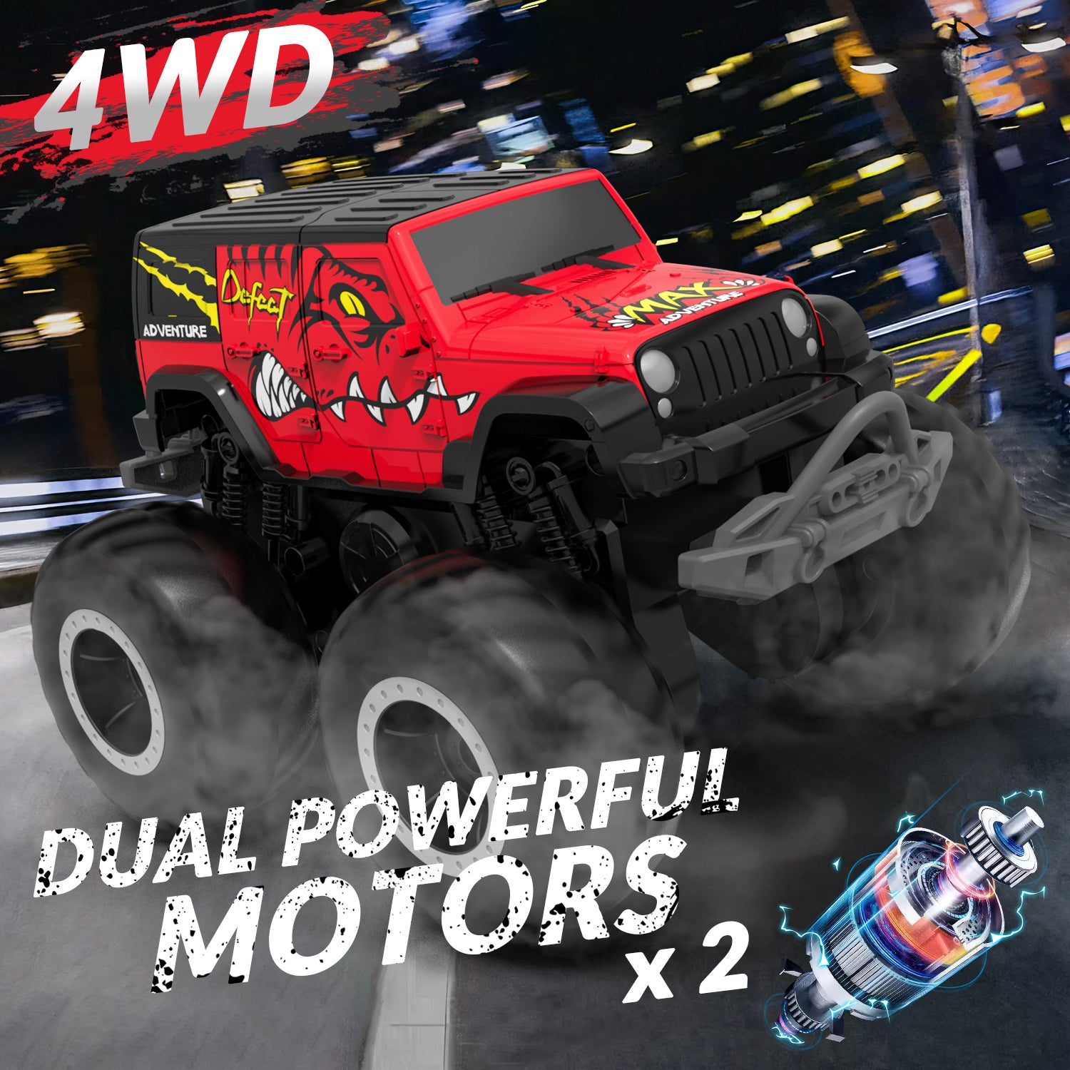 STEMTRON Amphibious Remote Control Car 1:20 All Terrain Off-Road Waterproof RC Monster Truck(Red)-EXHOBBY LIMITED.