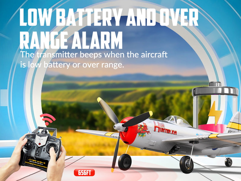 VOLANTEXRC P47 サンダーボルト (RTF) 4CH 400mm ジャイロ付き (15.7 インチ) 76116