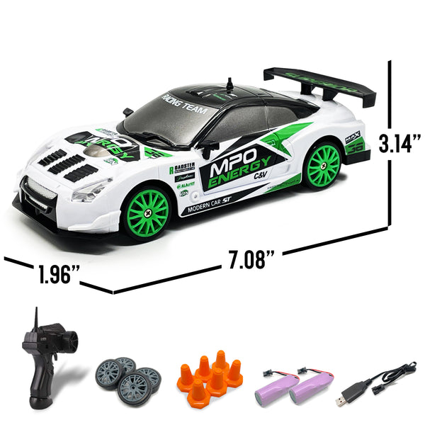 RACENT Drift King: 1:24 4WD RC, 10MPH, LED Lights