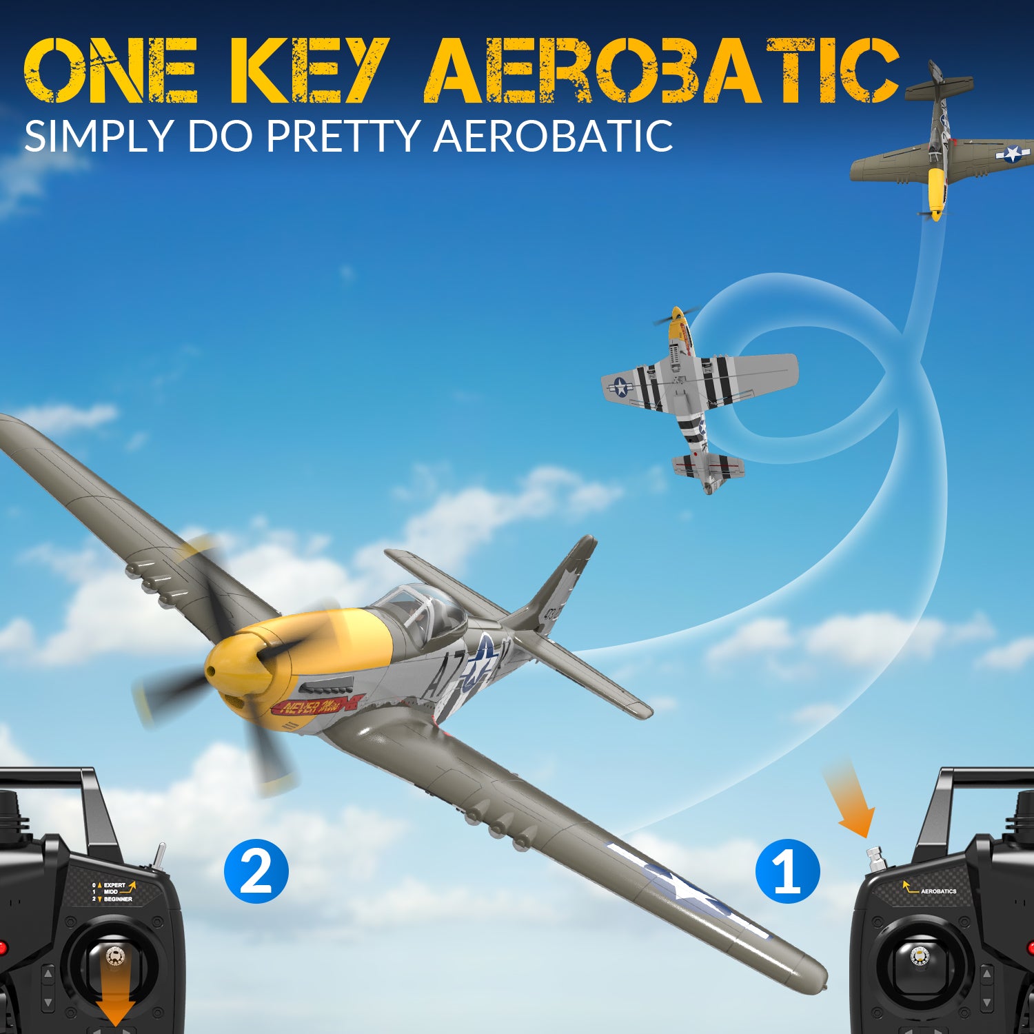 VOLANTEXRC 500mm P-51D Mustang (76802) PNP without Radio, Battery & Charger-EXHOBBY LIMITED.