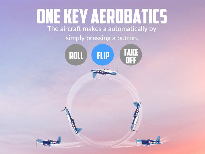 VOLANTEXRC Corsair F4U V2 (RTF) 4CH 400mm ワンキー曲技飛行 (15.7 インチ) 76108