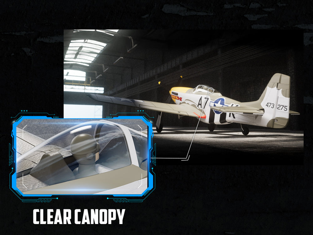 VOLANTEXRC P-51 マスタング ブラシレス RC 飛行機 500mm RTF ジャイロ付き