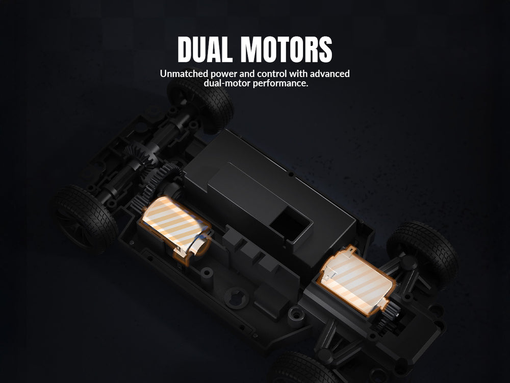 RACENT 1/20 4WD RC ドリフトカー - ミストエキゾースト & プロポーショナル (レッド)