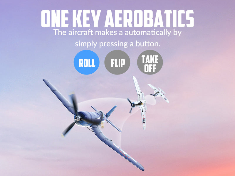 VOLANTEXRC Corsair F4U V2 (RTF) 4CH 400mm ワンキー曲技飛行 (15.7 インチ) 76108