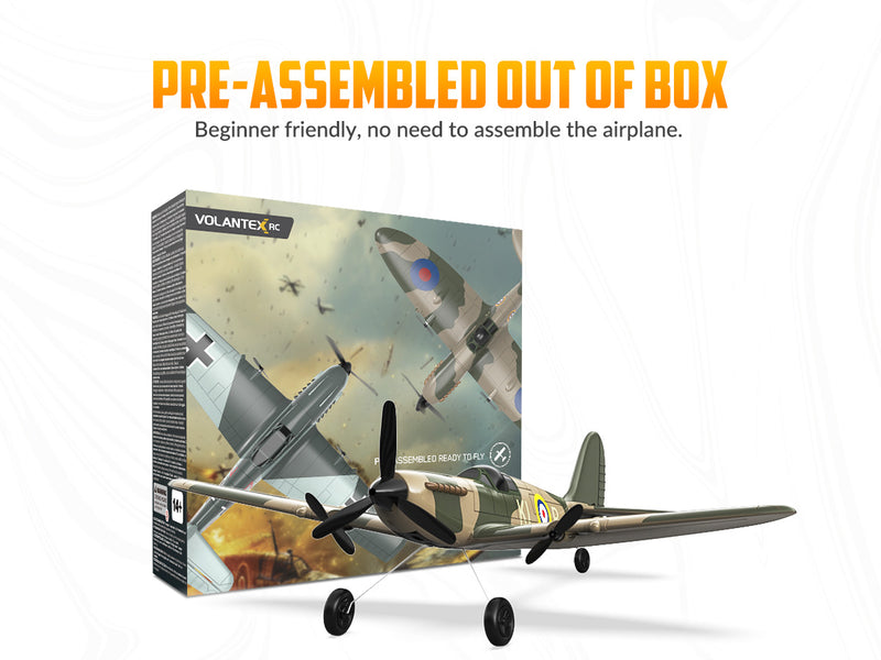 VOLANTEXRC スピットファイア (RTF) 3CH 400mm ジャイロ付き (15.7 インチ) 76205
