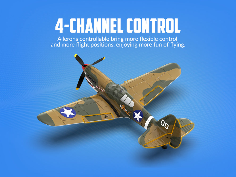 VOLANTEXRC P40 Warhawk RC プレーン 4CH RTF (XPilot 安定化機能付き)