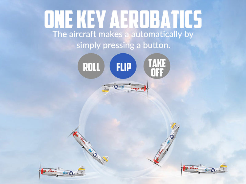 VOLANTEXRC P47 サンダーボルト (RTF) 4CH 400mm ジャイロ付き (15.7 インチ) 76116