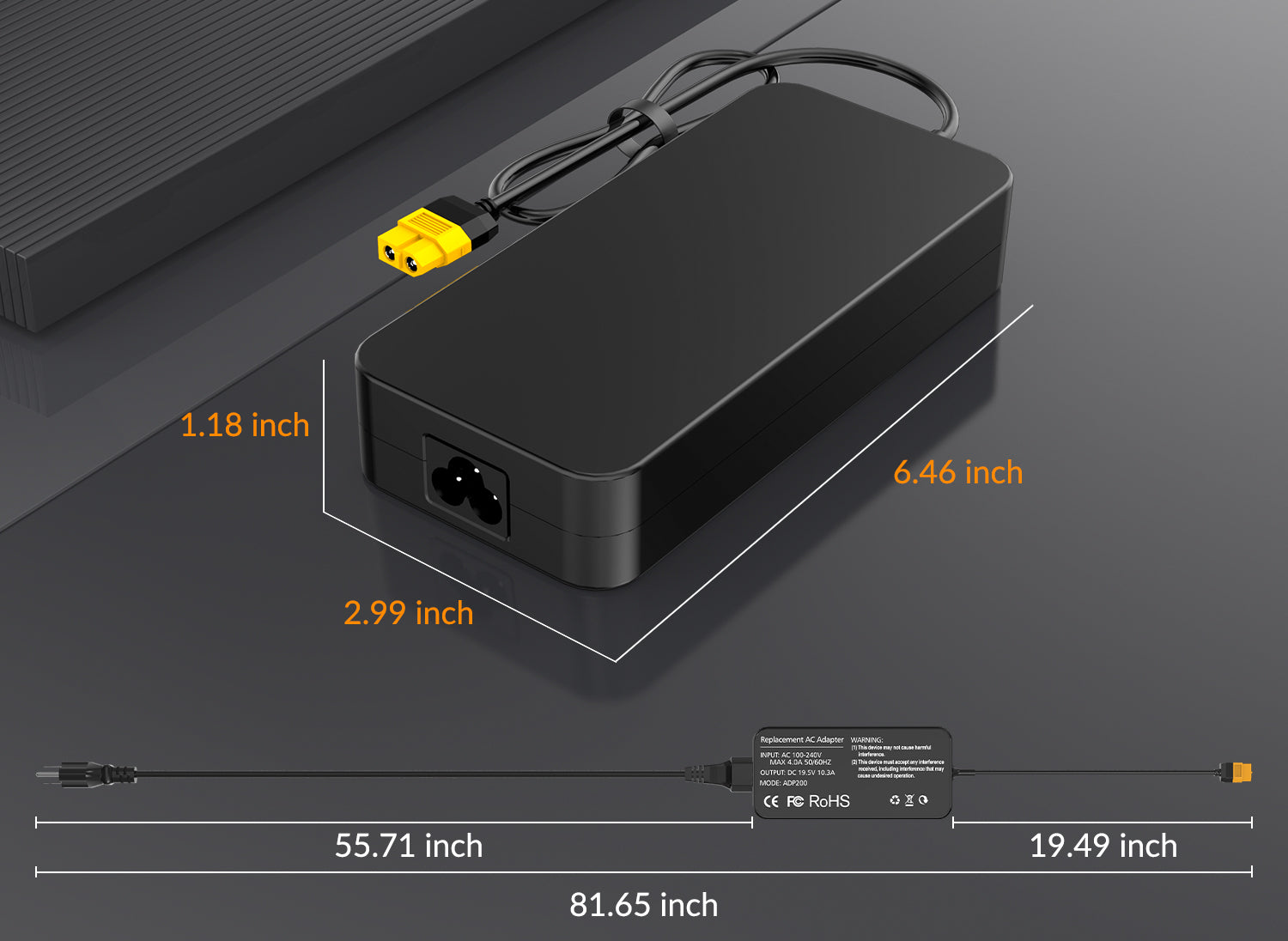 SUPULSE ADP200 200W XT60 Plug Power Adapter 19.5V Output AC 100-240V 50/60Hz for Planes-EXHOBBY LIMITED.