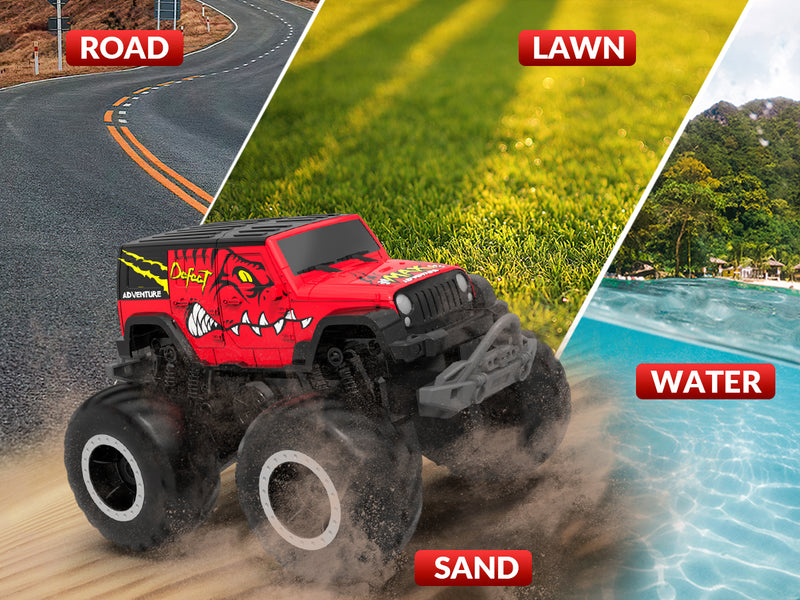 STEMTRON Amphibious (RTR) 1:20 Monster Truck Red For 3-8 Year Kids 917RB2