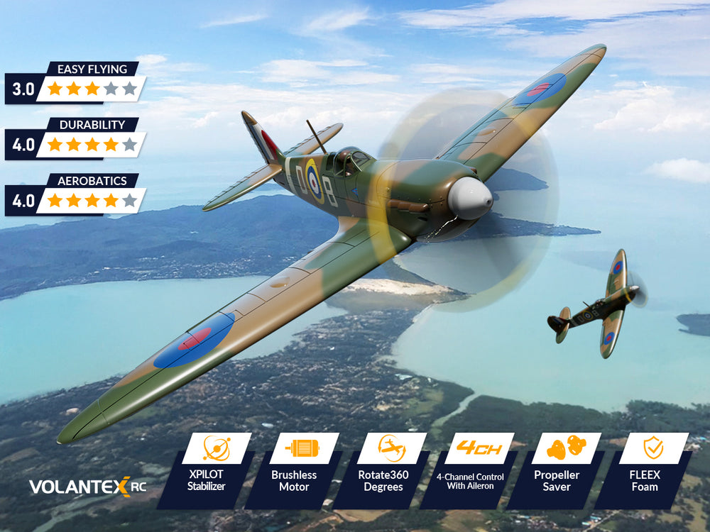 VOLANTEXRC 500MM Spitfire 4CH Brushless High Speed 76805