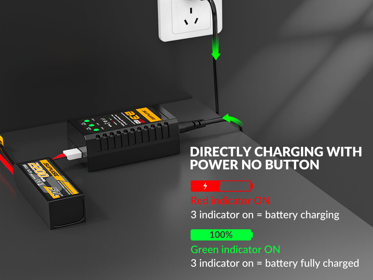 SUPULSELiPoバッテリー充電器RCバランス充電器AC7.4-11.1V2S-3S10WアップグレードバージョンB3ACProコンパクト充電器Lipo充電器（B3V2）