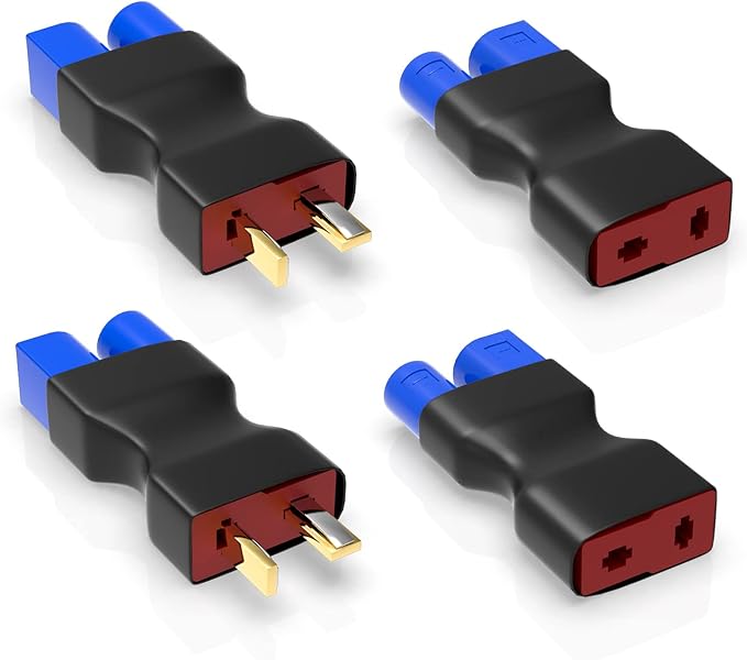 4pc T Plug to EC3 Adapters for RC Servo & Receiver Connections-EXHOBBY LIMITED.