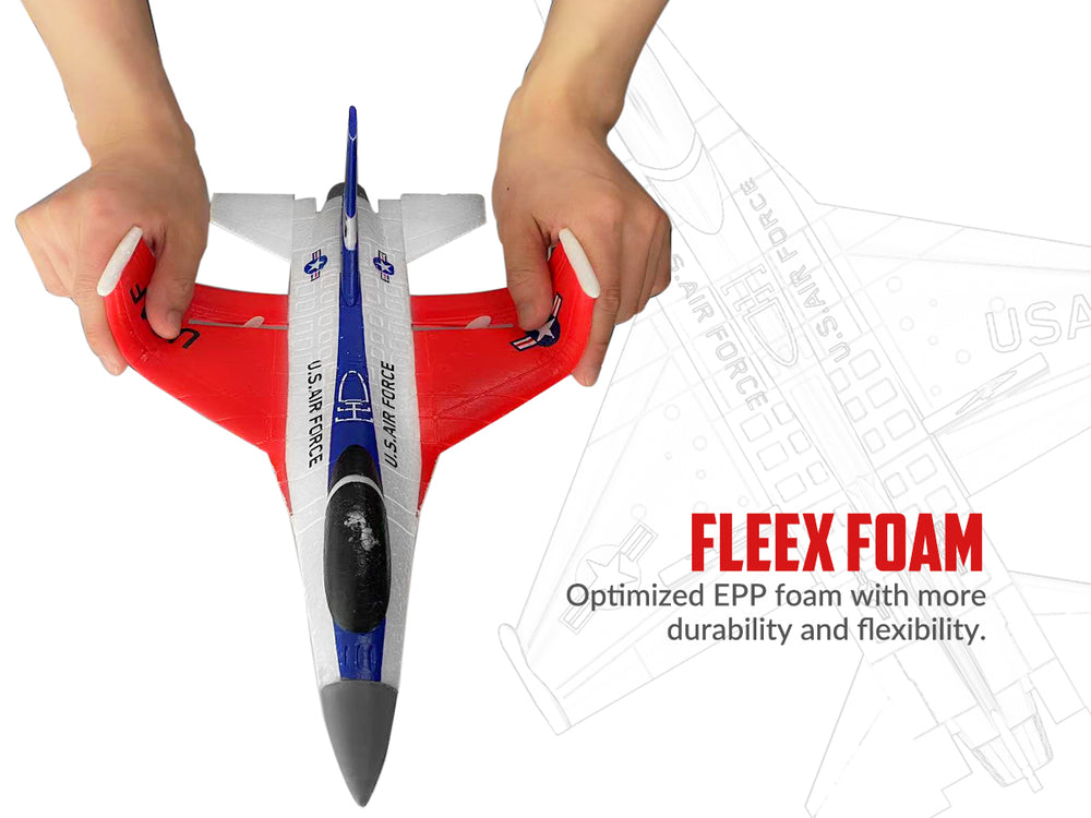 VOLANTEXRC F-16 ファイティング ファルコン RC ジェット - 40 分の飛行、Xpilot &  カーボンファイバー RTF