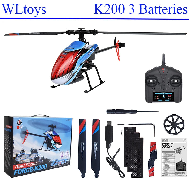 K200 Min Drone RC Plane Helicopter 2.4G 4CH 6-Aixs Gyroscope Flybarless With Optical Flow Positioning Beginner Airplane-EXHOBBY LIMITED.