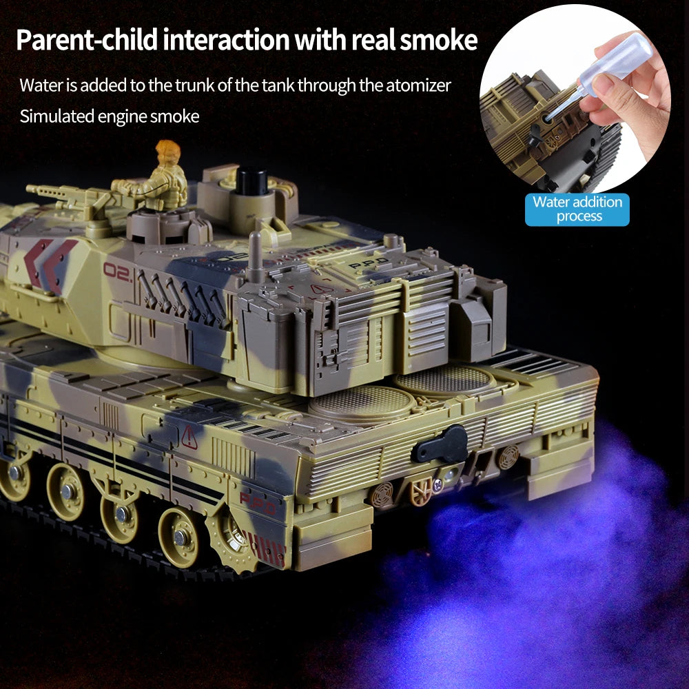 2.4G Remote Control Tracked Simulation Tank Water Bomb Spray Remote Control Vehicle War Armored Vehicle Model Children Toy Gift-EXHOBBY LIMITED.