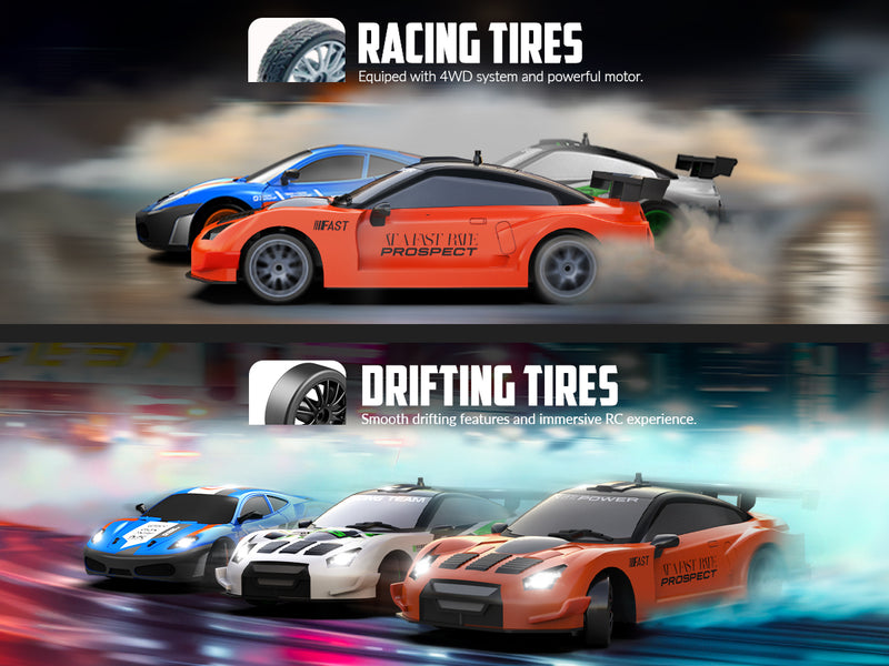 RACENT Blaze Racer: 1:24 Scale RC, 10MPH, LEDs, Drift