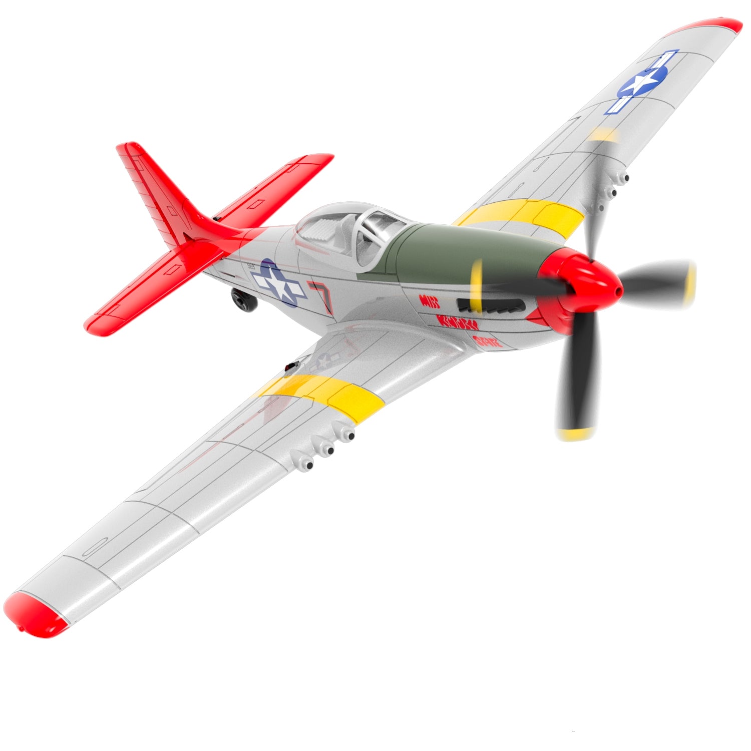 VOLANTEXRC P-51D Mustang 4-Chビギナー飛行機（Xpilotスタビライザー付き）-ワンキー曲技飛行（761-5）RTF