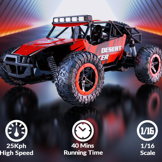 RACENT Desert Racer 1/16 RC Car for Kids All Terrain Remote Control Car RC Rock Crawler-EXHOBBY LIMITED.