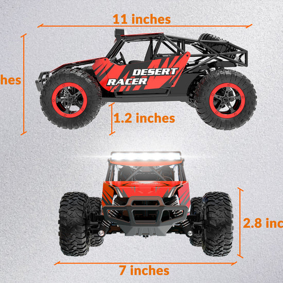 RACENT Desert Racer 1/16 RC Car for Kids All Terrain Remote Control Car RC Rock Crawler-EXHOBBY LIMITED.