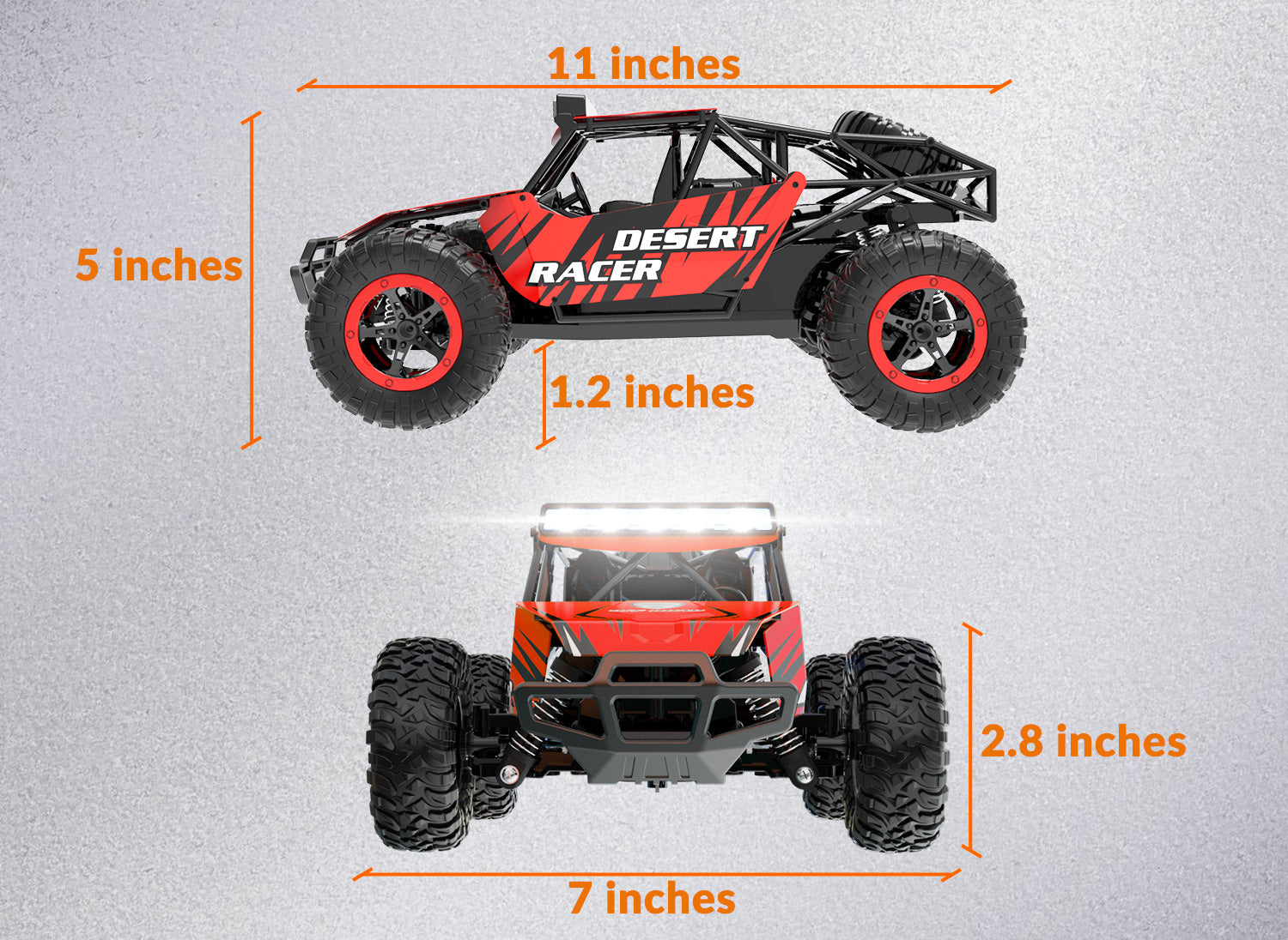 RACENT Desert Racer 1/16 RC Car for Kids All Terrain Remote Control Car RC Rock Crawler-EXHOBBY LIMITED.