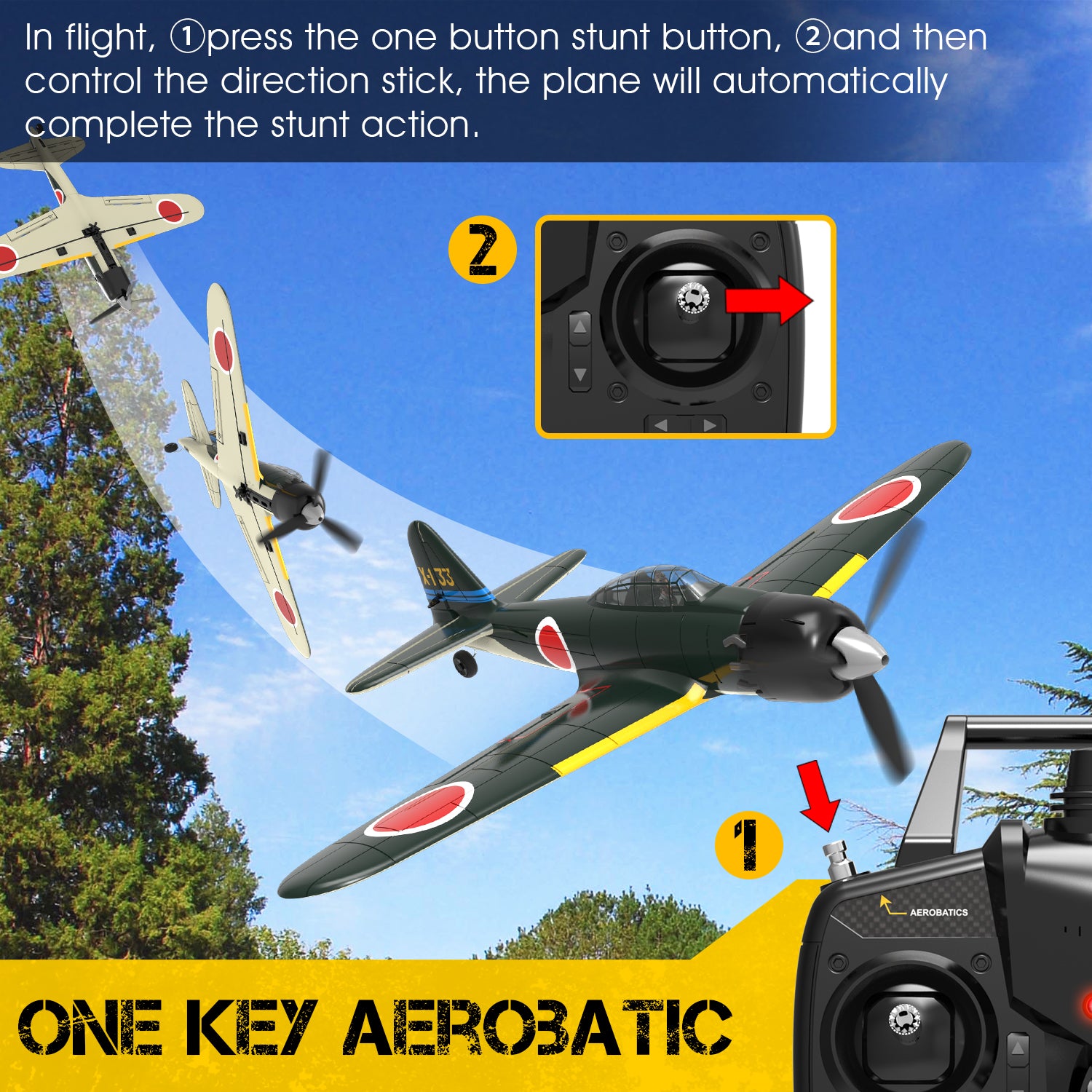 VOLANTEXRC Zero 4-CH Remote Control Airplane Ready to Fly for Beginners with Xpilot Stabilization System (761-15) RTF.