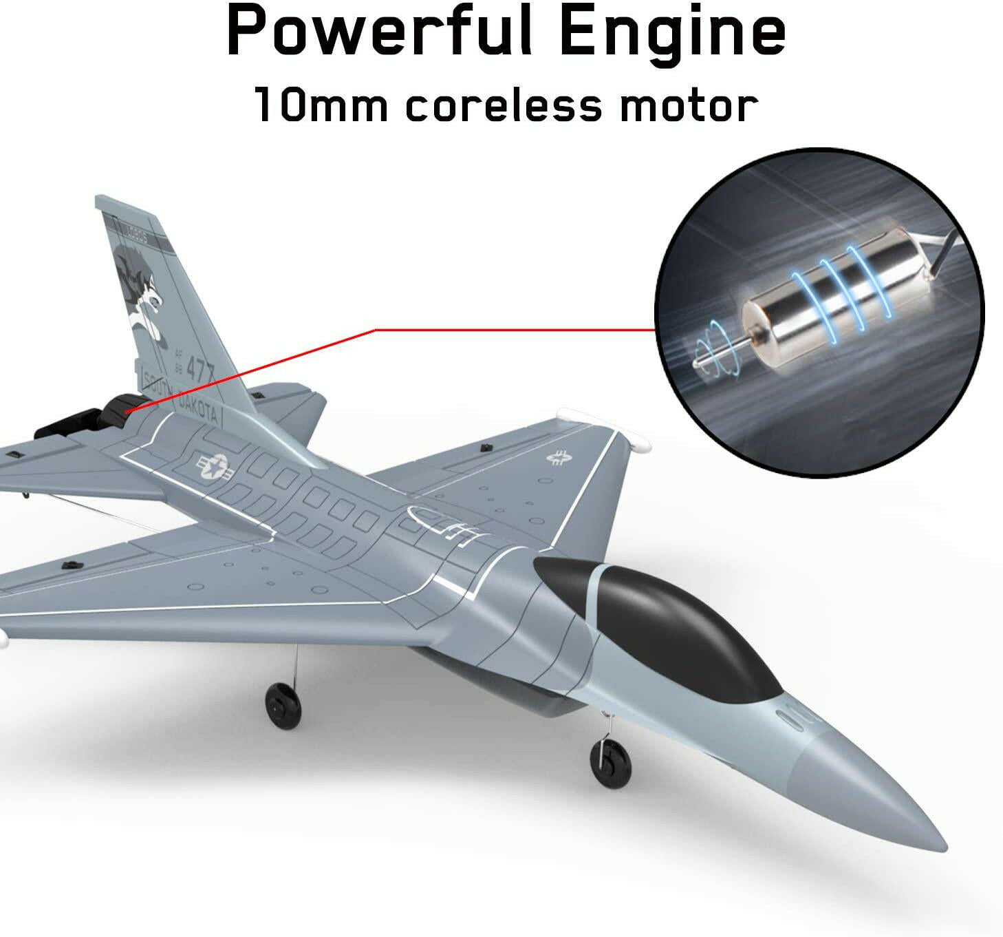 VOLANTEXRC 4-CH Jet F-16 Fighting Falcon RTF with Xpilot Stabilizer, Perfect for Beginners (761-10) - EXHOBBY