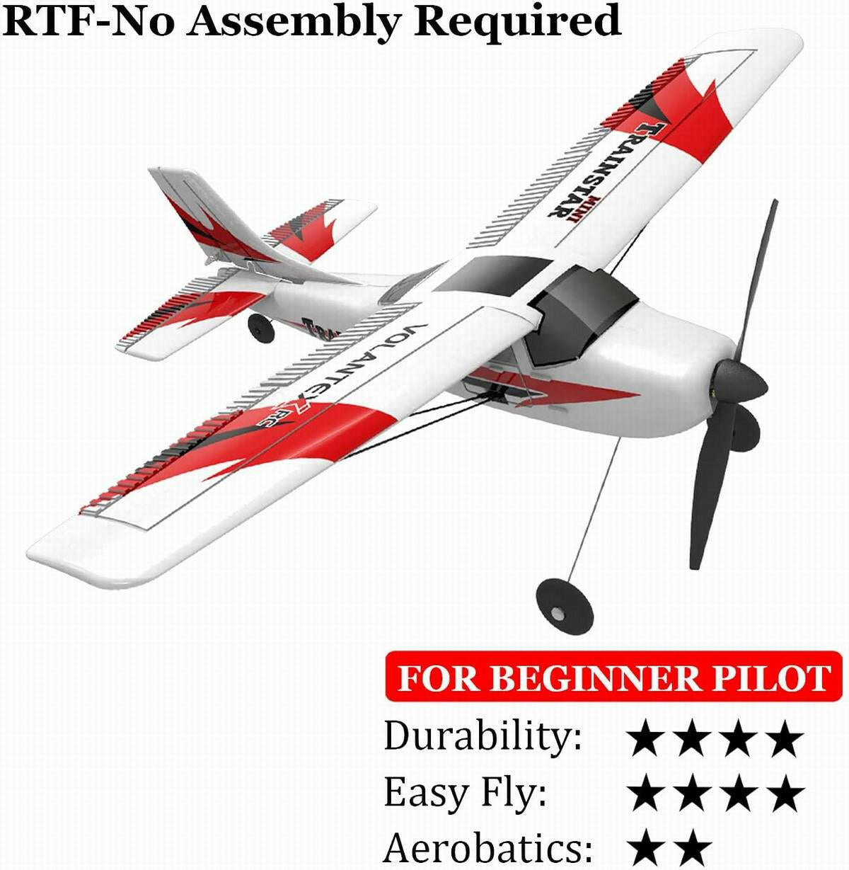 VOLANTEXRC Trainstar Mini Beginner Airplane with Xpilot Gyro System (761-1) RTF.