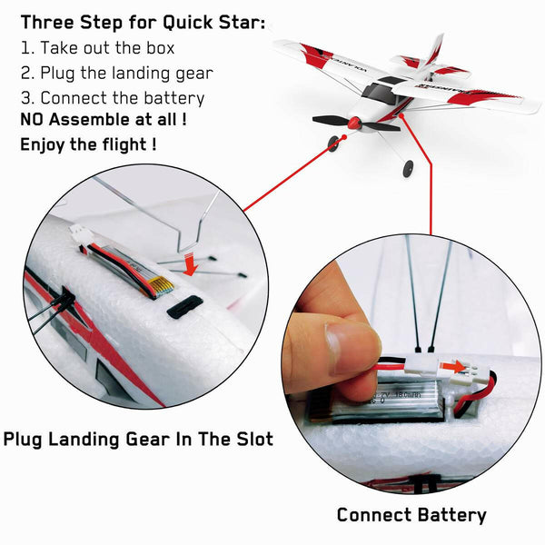 VOLANTEXRC Trainstar Mini Beginner Airplane with Xpilot Gyro System (761-1) RTF.