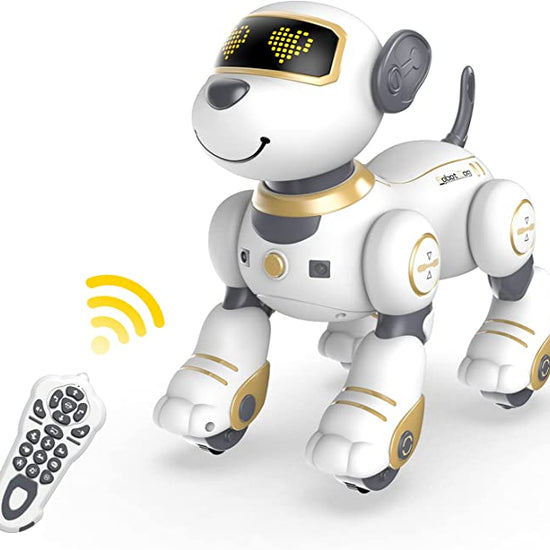 STEMTRON Programmable Interactive & Smart Dancing Remote Control Robot Dog Toy for Kids(Gold).