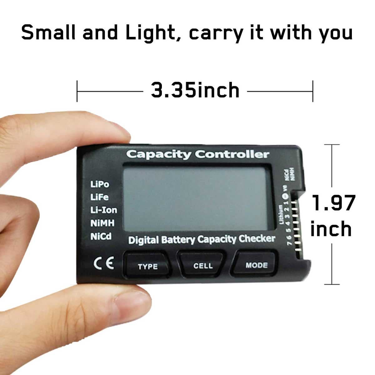 Capacity Controller CELLMeter-7 Digital Battery Capacity Checker Battery Balancer Tester LCD for LiPo-Life-Li-ion-NiCd-NiMH - EXHOBBY